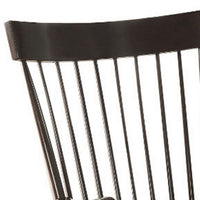 Traditional Style Wooden Rocking Chair with Contoured Seat, Black - AMF-59297