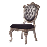 28 Inch Wide Wood Dining Chair Gray, Silver, Set of Two - AMF-60542