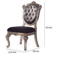 28 Inch Wide Wood Dining Chair Gray, Silver, Set of Two - AMF-60542