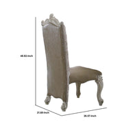 27 Inch Wide Dining Side Chair, Faux Leather, Set of 2, White - AMF-61132