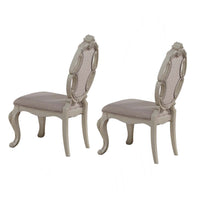 26 Inch Wide Upholstered Dining Side Chair, Set of 2, White - AMF-61282