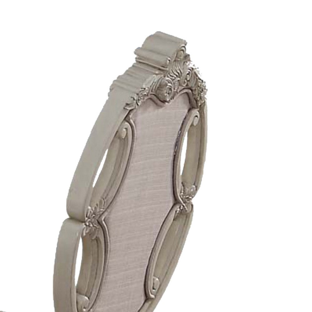 26 Inch Wide Upholstered Dining Side Chair, Set of 2, White - AMF-61282