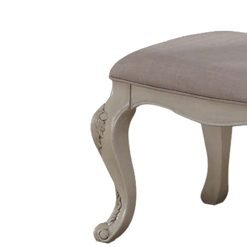 26 Inch Wide Upholstered Dining Side Chair, Set of 2, White - AMF-61282