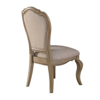 Button Tufted Upholstered Dining Side Chair, Set of 2, Beige - AMF-66052
