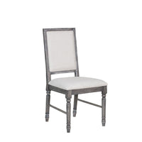 Linen Dining Side Chair with Turned Legs, Set of 2, Gray - AMF-66182