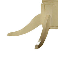 Smooth Wooden Round Dining Table With Pedestal Base, Brown and Cream - AMF-70330