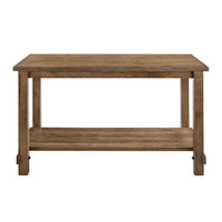 Counter Height Wooden Dining Table with Open Bottom Shelf, Brown - AMF-70830