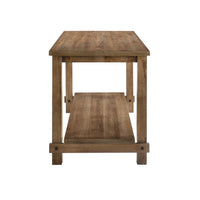 Counter Height Wooden Dining Table with Open Bottom Shelf, Brown - AMF-70830