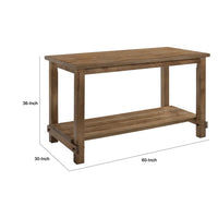 Counter Height Wooden Dining Table with Open Bottom Shelf, Brown - AMF-70830