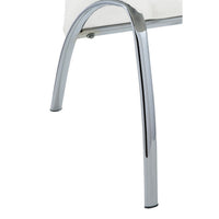 Polyurethane Upholstered Metal Side Chair, Set of Two, White and Silver - BM185667