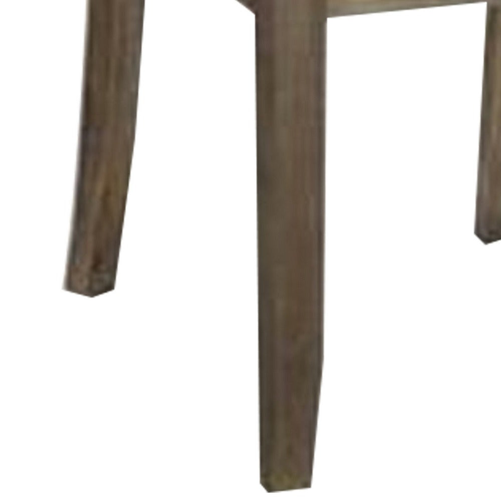 Fabric Padded Side Chairs with Double X Shaped Back, Set of 2, Brown - BM186179