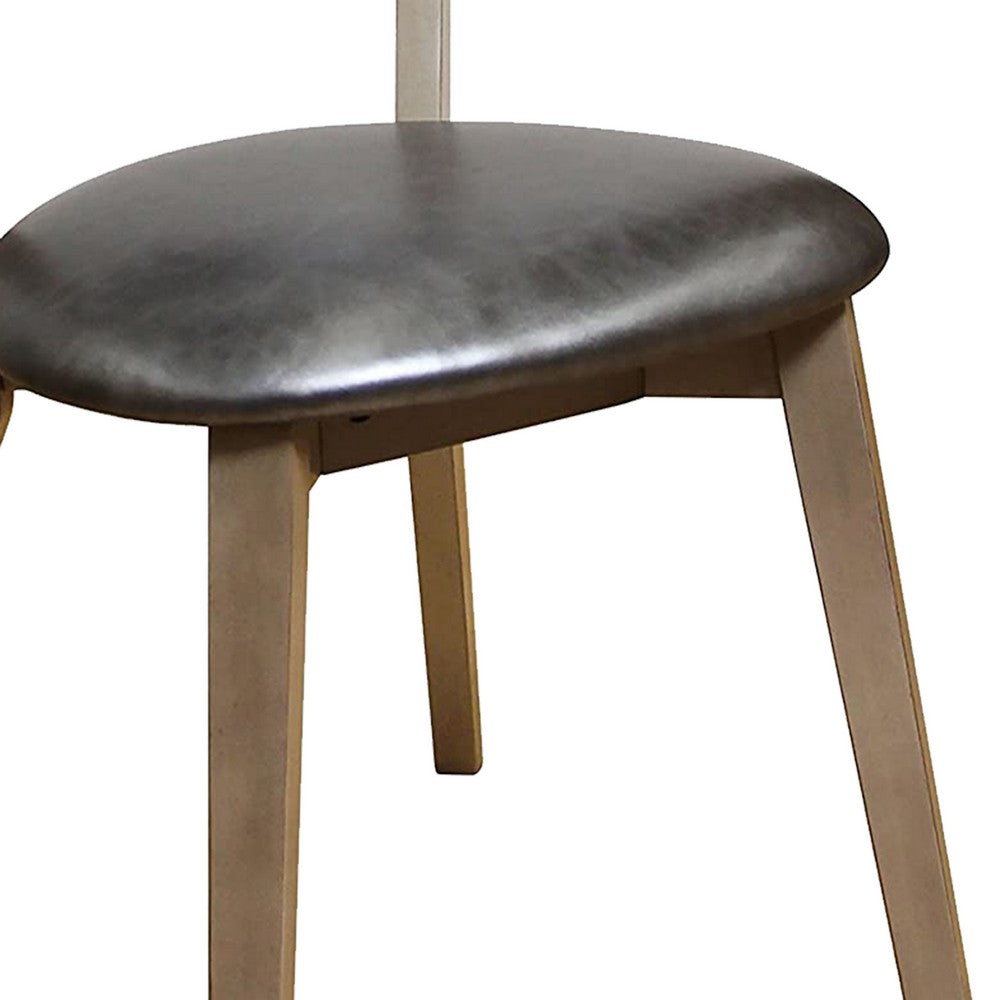 Industrial Style Metal Frame and Wooden Bar Stool, Brown and Blue - AMF-72333
