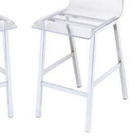 Counter Height Dining Chair Clear Acrylic, Chrome, Set of 2 - AMF-72592