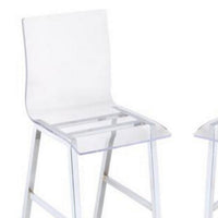 Counter Height Dining Chair Clear Acrylic, Chrome, Set of 2 - AMF-72592