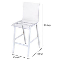 Counter Height Dining Chair Clear Acrylic, Chrome, Set of 2 - AMF-72592