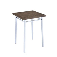 Contemporary Style Square Wood and Metal Bar Table, Brown and Silver - AMF-72595