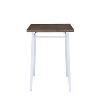 Contemporary Style Square Wood and Metal Bar Table, Brown and Silver - AMF-72595