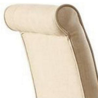 Dining Chair with Fabric Button Tufted Back, Set of 2, Beige - AMF-72822