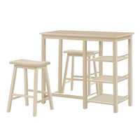 Spacious Counter Height Set, Off White, 3 Piece Pack - AMF-73052
