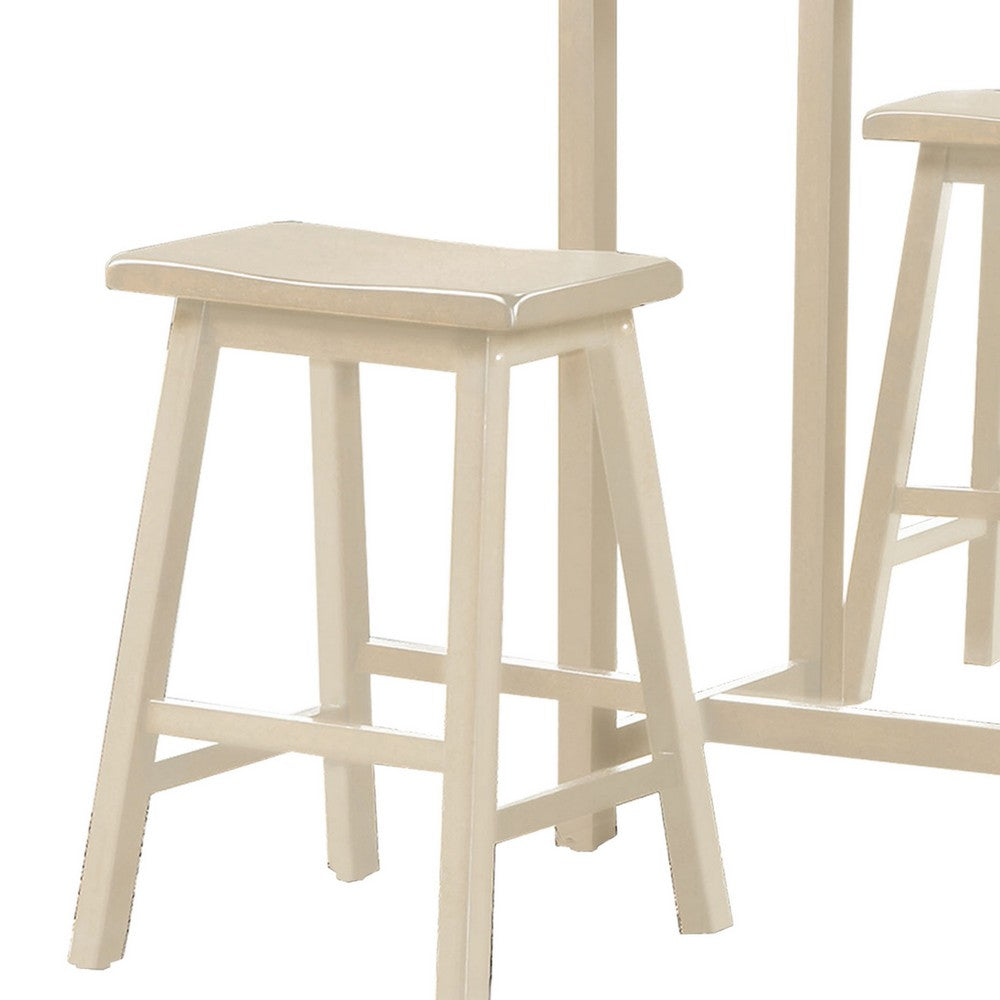 Spacious Counter Height Set, Off White, 3 Piece Pack - AMF-73052