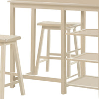 Spacious Counter Height Set, Off White, 3 Piece Pack - AMF-73052