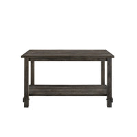 Counter Height Wooden Dining Table with Open Bottom Shelf, Gray - AMF-73830