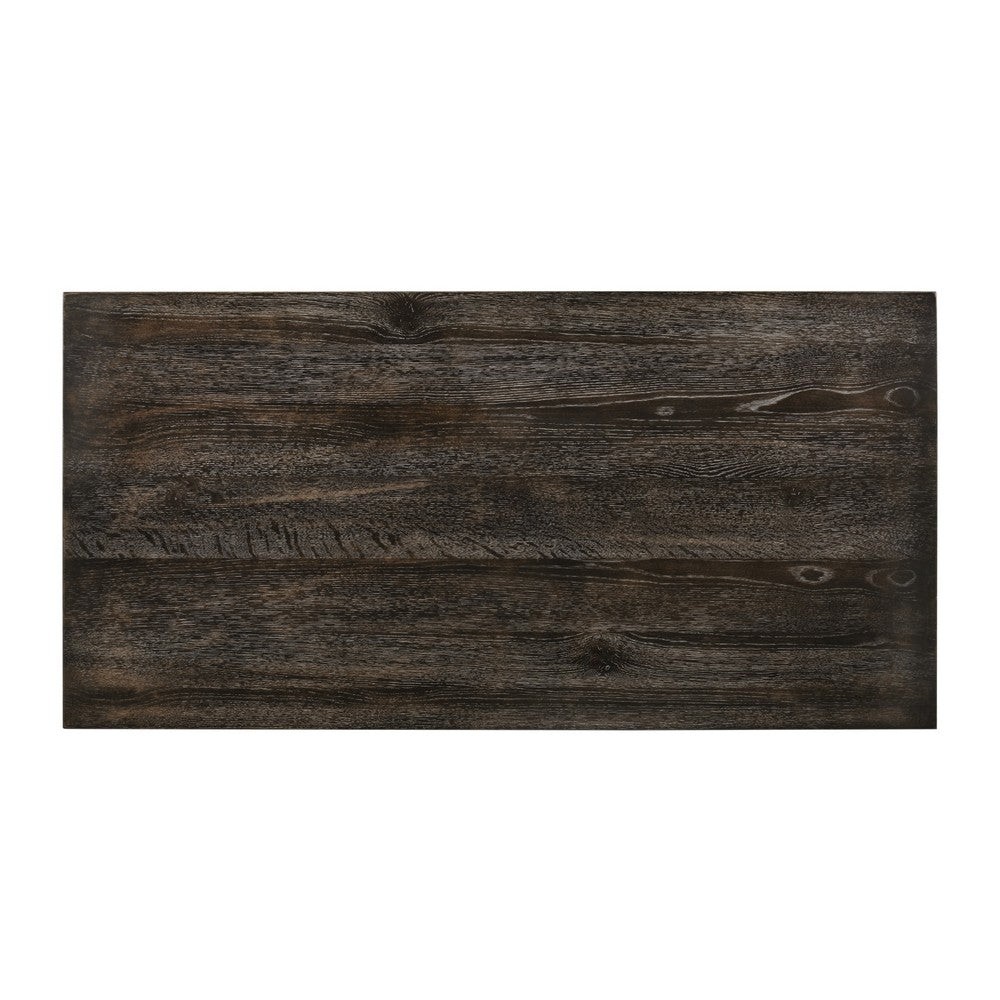 Counter Height Wooden Dining Table with Open Bottom Shelf, Gray - AMF-73830