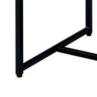 Contemporary Style Rectangular Wood and Metal End Table, Brown and Black - AMF-80617