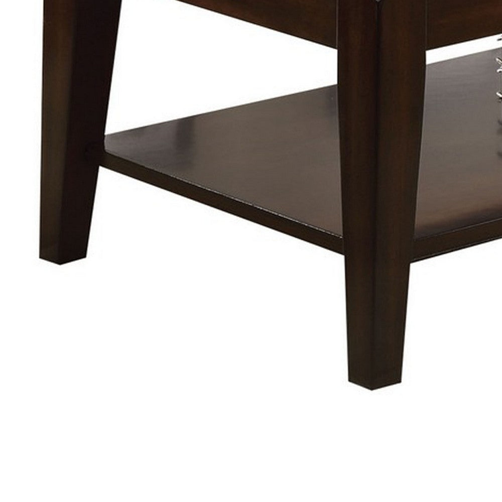 Wooden Coffee Table with Lift Top and Open Bottom Shelf, Brown - BM156765