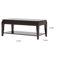 Wooden Coffee Table with Lift Top and Open Bottom Shelf, Brown - BM156765