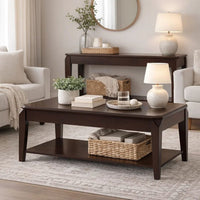 Wooden Coffee Table with Lift Top and Open Bottom Shelf, Brown - BM156765