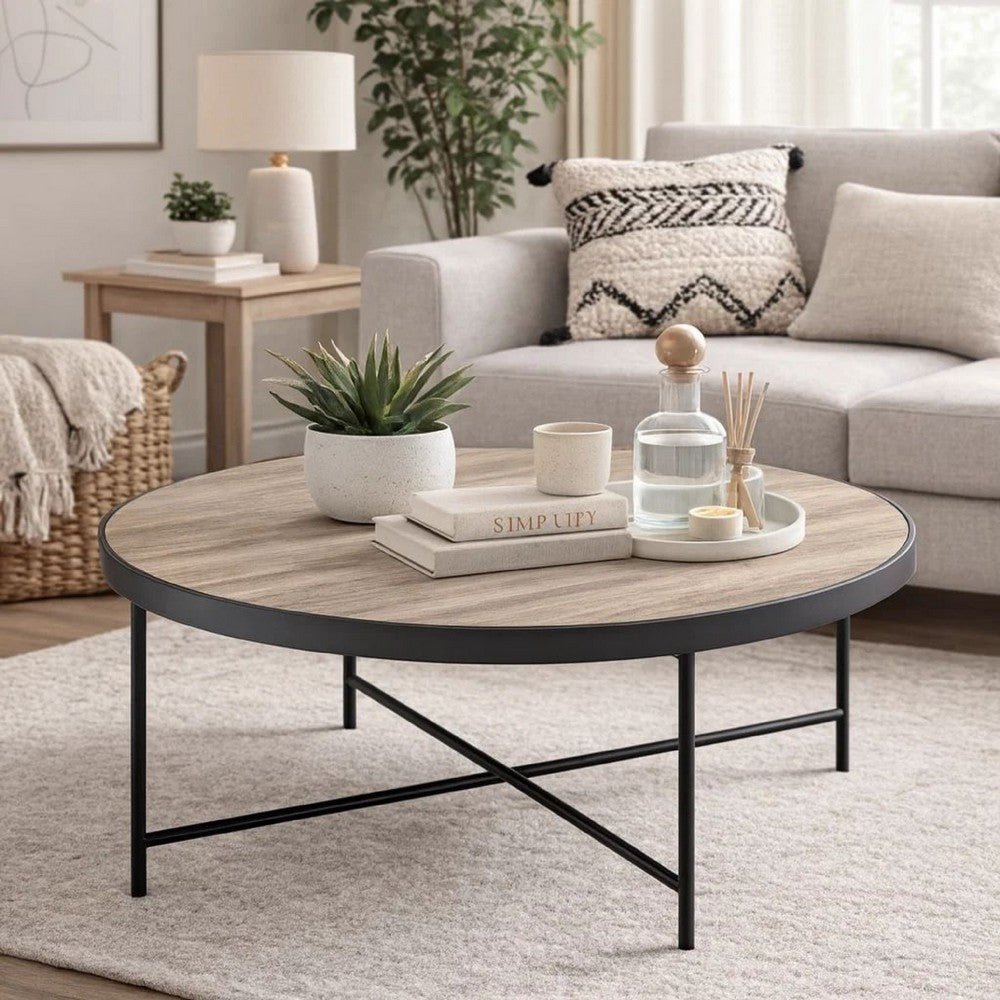 BM156782 Charming Coffee Table, Weathered Oak Brown