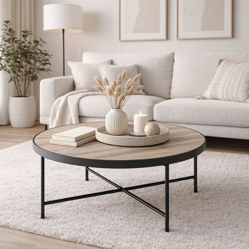 BM156782 Charming Coffee Table, Weathered Oak Brown