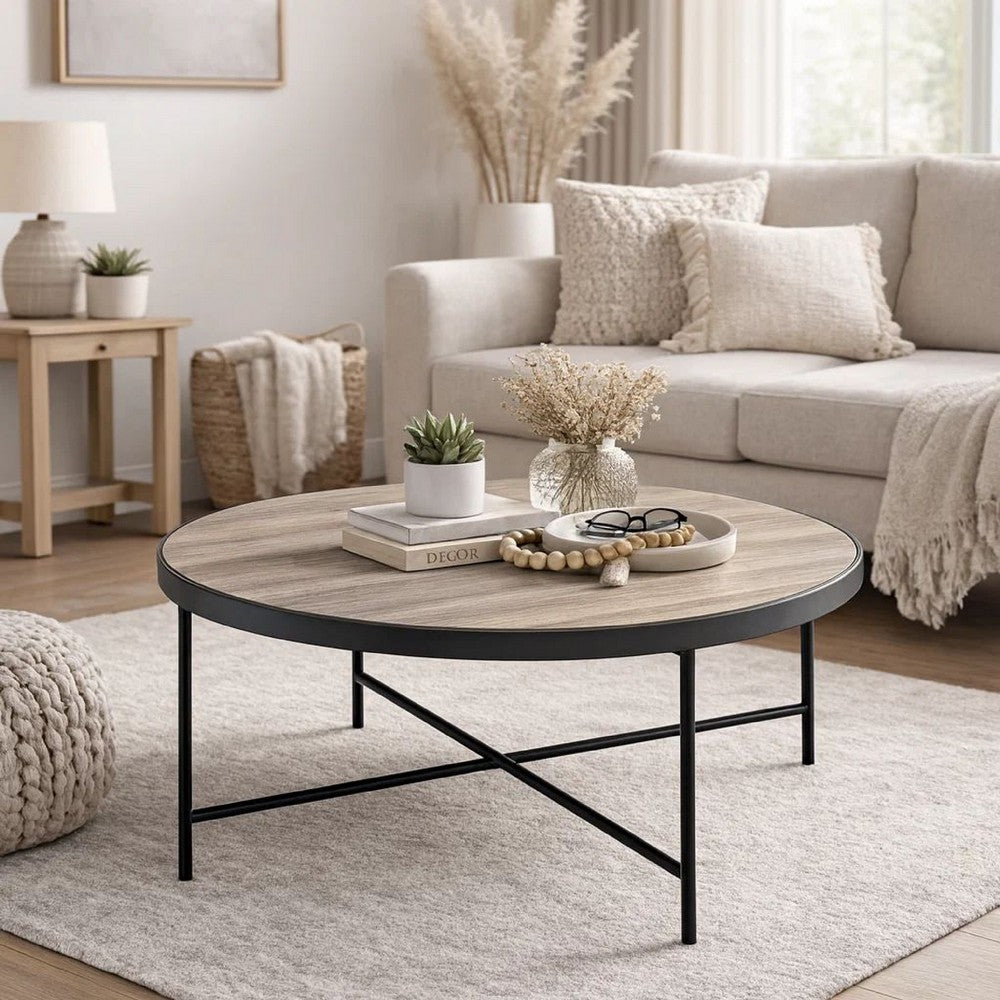 BM156782 Charming Coffee Table, Weathered Oak Brown