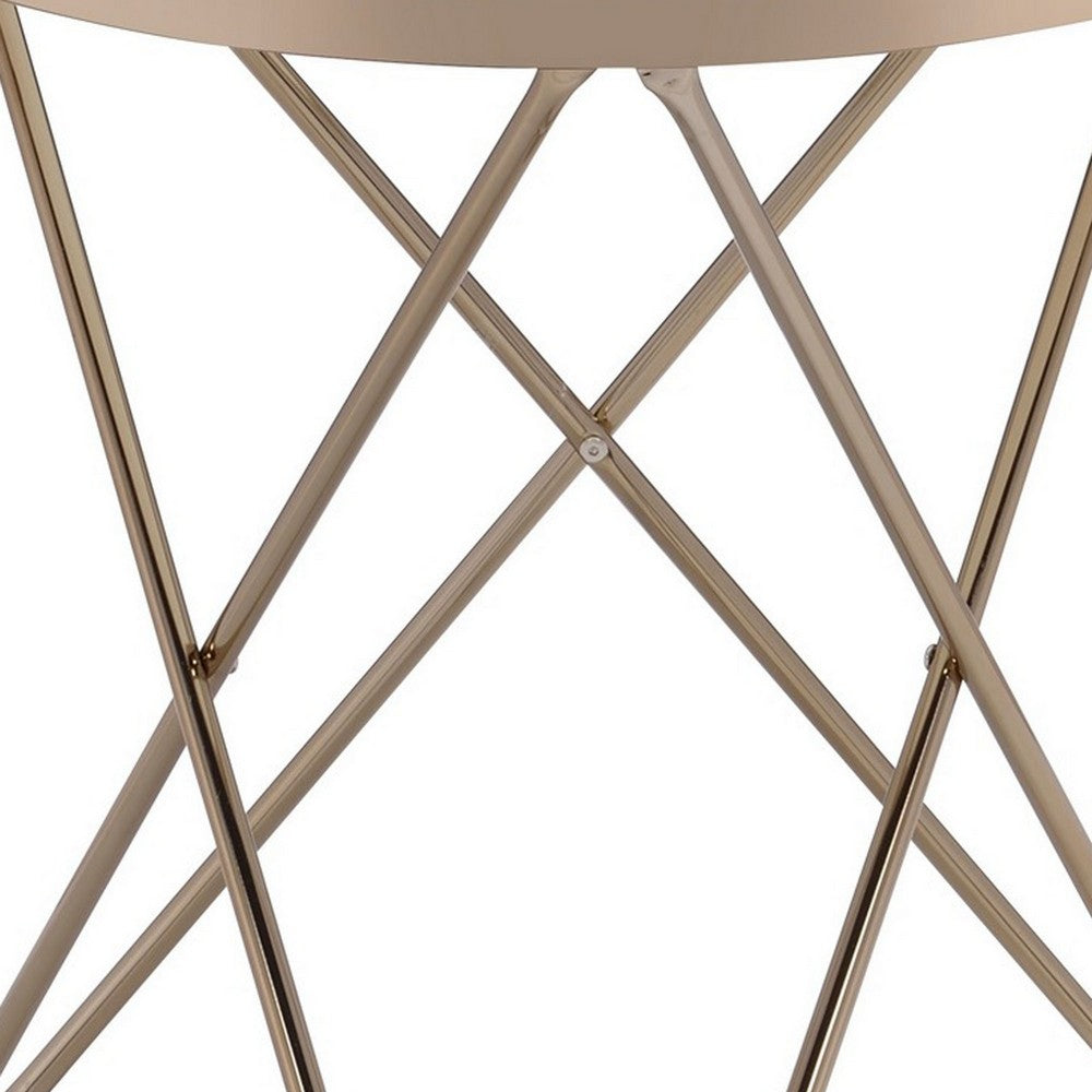 Valora End Table, Frosted Glass & Champagne - AMF-81827