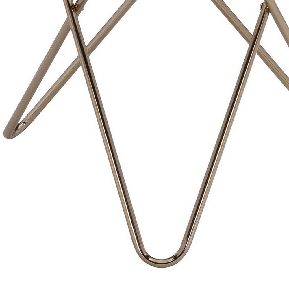 Valora End Table, Black Glass & Champagne - AMF-81832