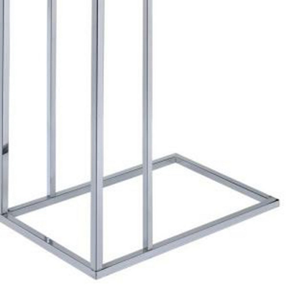 Vogue Side Table, Weathered Oak & Chrome - AMF-81849