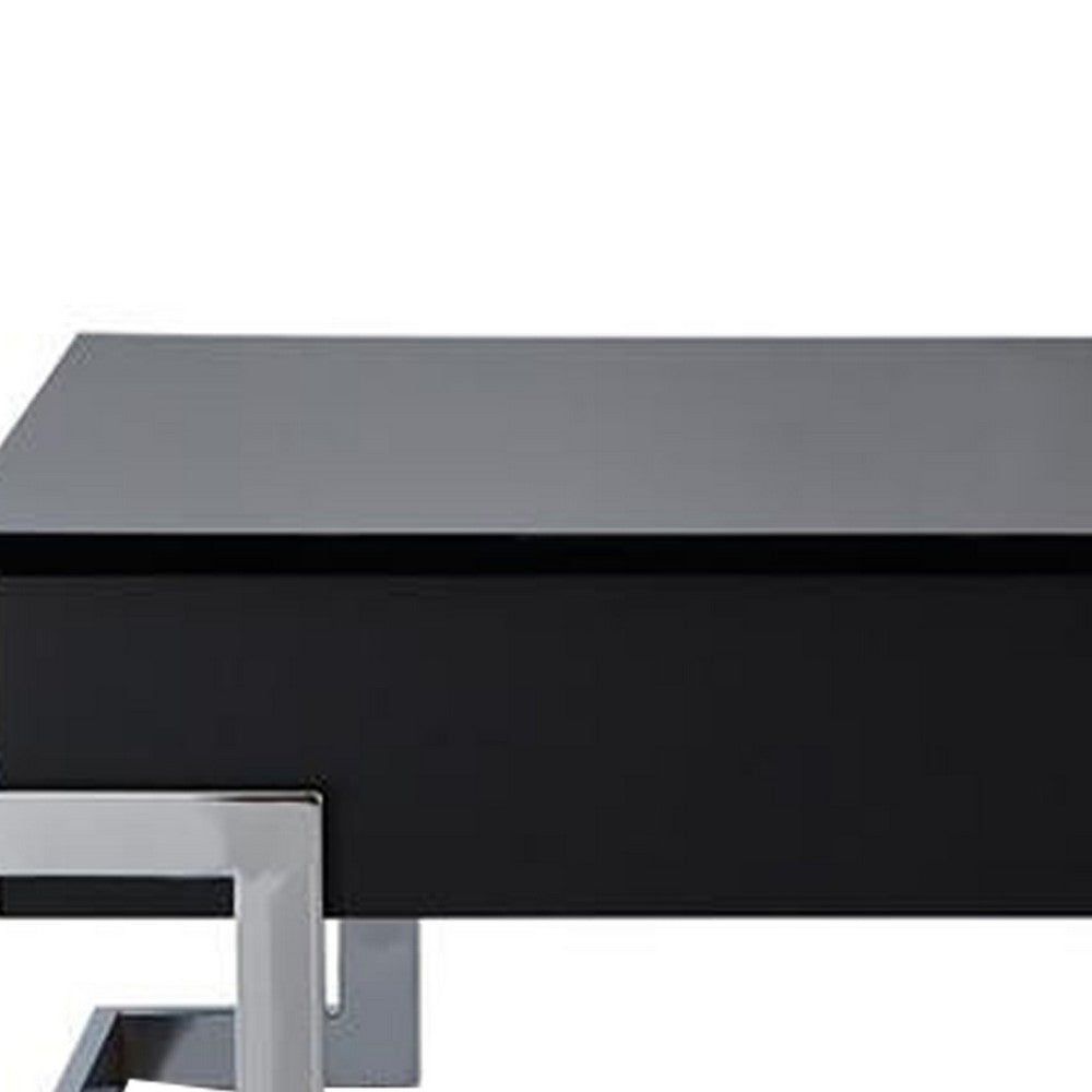BM185789 Wooden Coffee Table With Lift Top Storage Space, Black