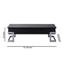 BM185789 Wooden Coffee Table With Lift Top Storage Space, Black