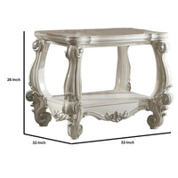 Wooden End Table with Bottom Shelf in White - AMF-82124