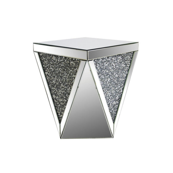 End Table with Square Mirrored Top, Clear  - BM177666
