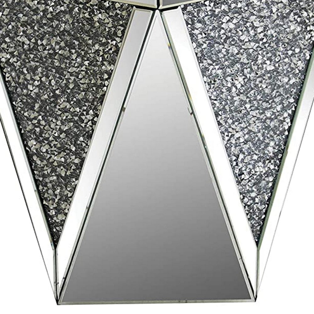 End Table with Square Mirrored Top, Clear  - BM177666