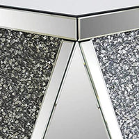 End Table with Square Mirrored Top, Clear  - BM177666