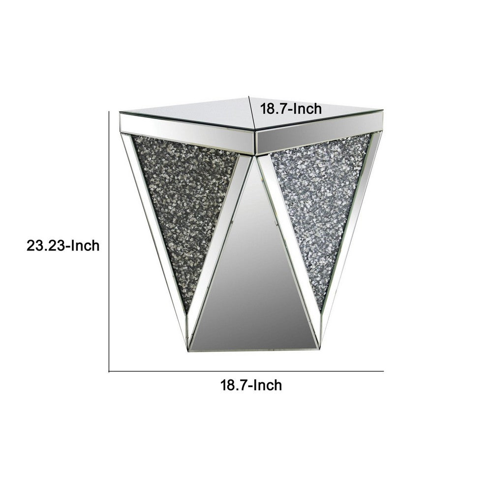 End Table with Square Mirrored Top, Clear  - BM177666