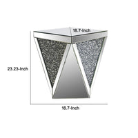 End Table with Square Mirrored Top, Clear  - BM177666