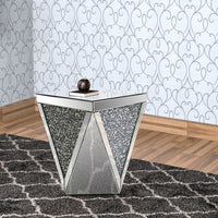 End Table with Square Mirrored Top, Clear  - BM177666
