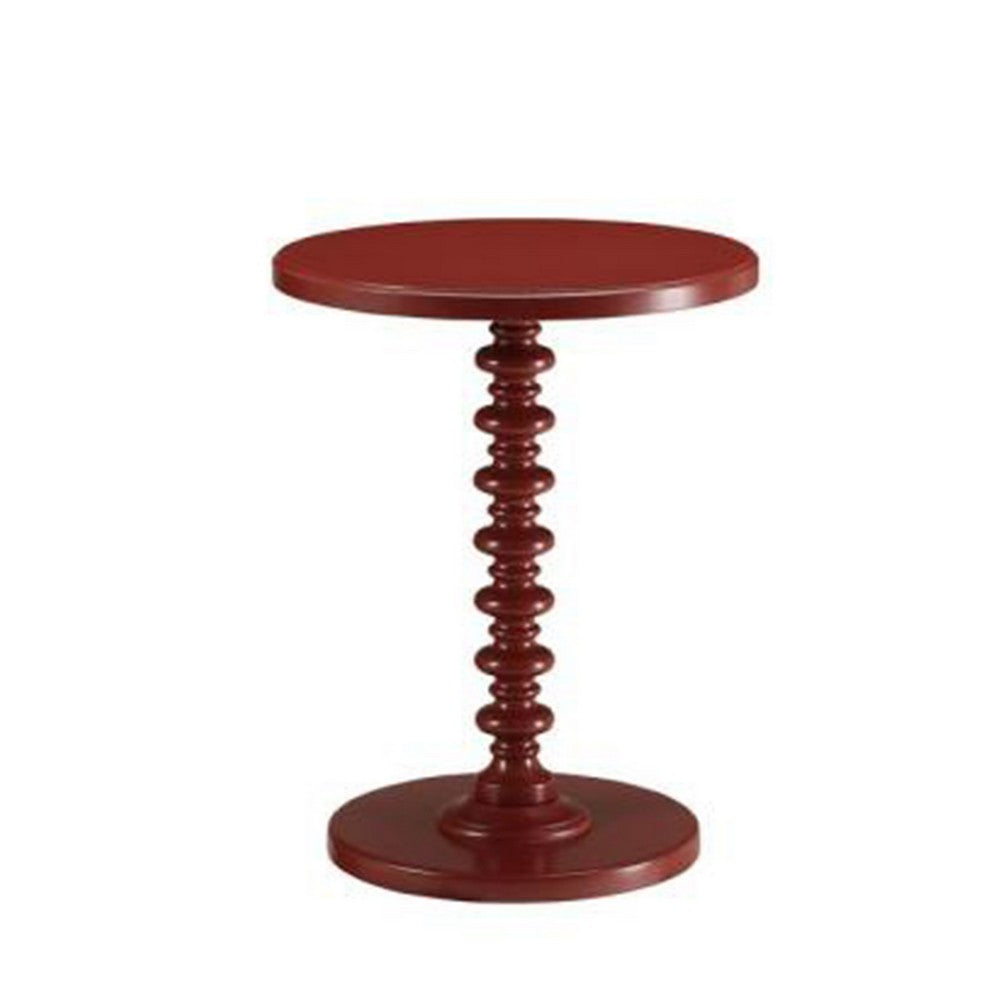 Astonishing Side Table With Round Top, Red - AMF-82800