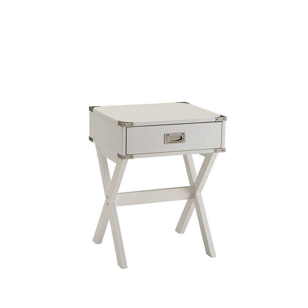 Square End Table, White - AMF-82824