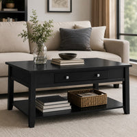 Traditional Looking Coffee Table with Lift Top, Black - AMF-82950