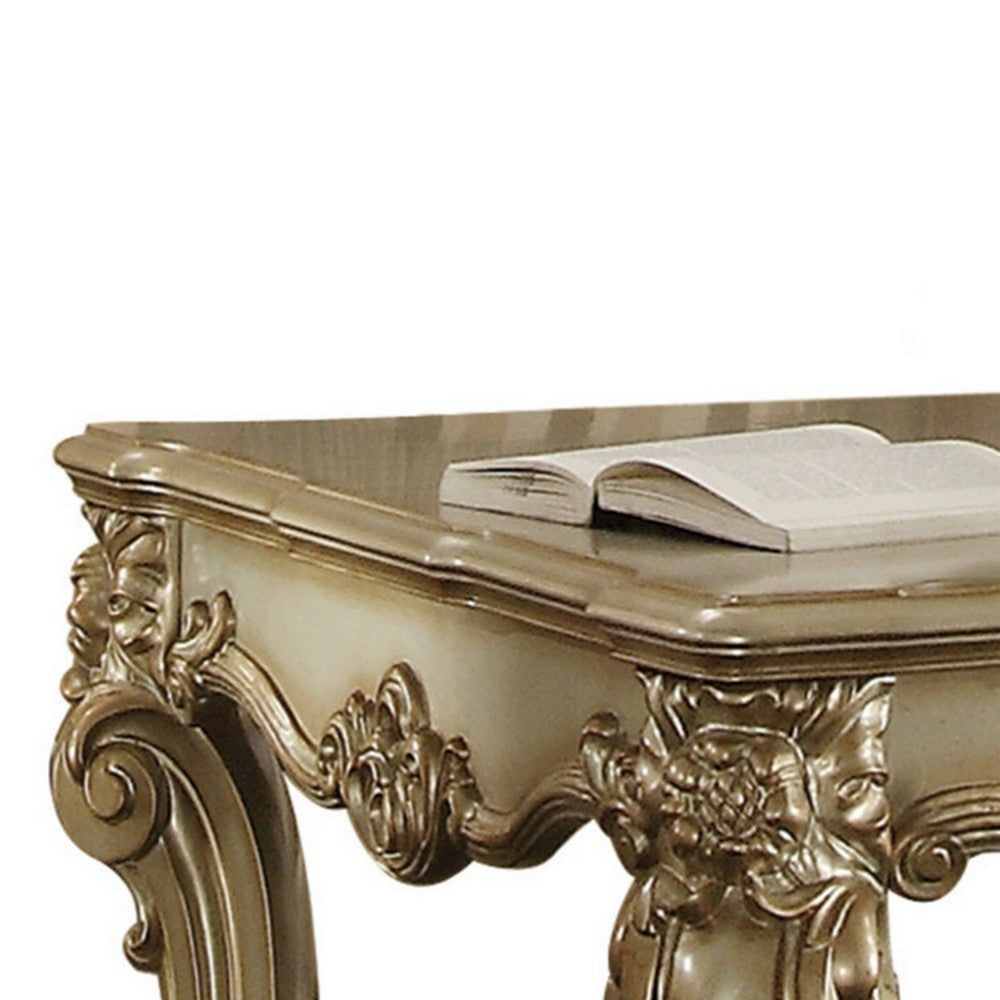 Wooden End Table in Gold Patina - AMF-83121
